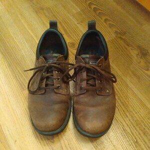 Men's Skechers Relaxed Fit Memory Foam Size 10 X WIDE 4E Brown Leather Shoes
